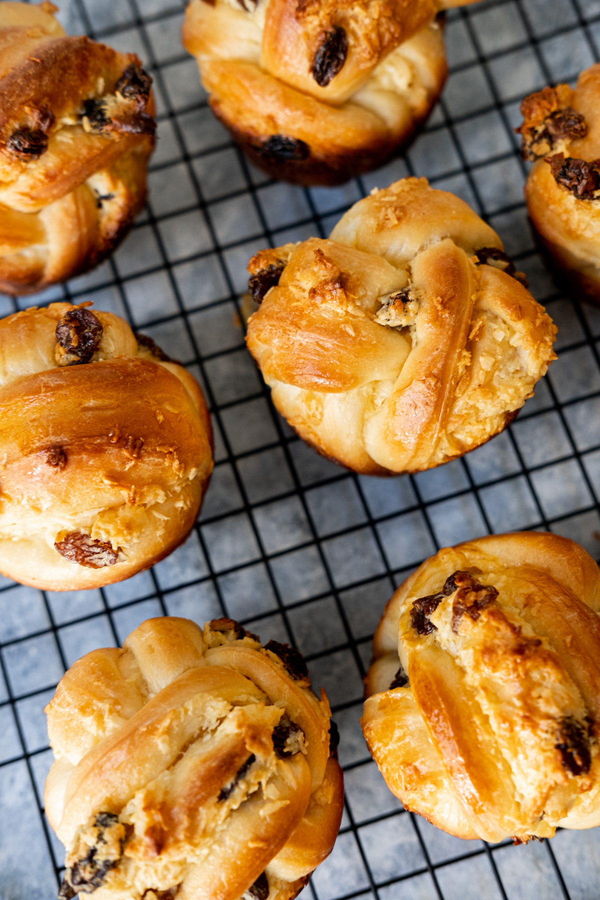 Asian coconut buns with raisins infused. 