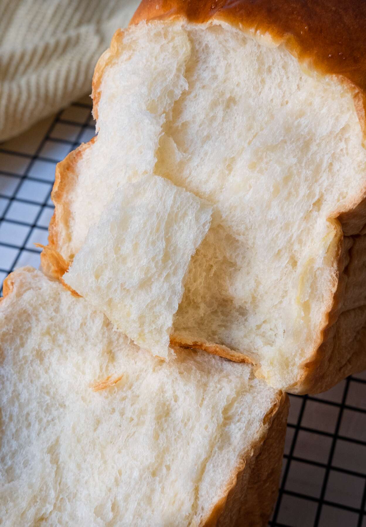 Tire apart soft cream cheese bread loaf. 